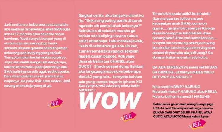 Selebgram Bagikan Cerita Model Bullying Masa Kini: Kakak Kelas Minta Chanel, Gucci, Sampai Motor! 5