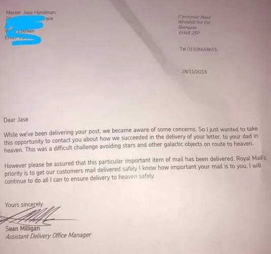 Demi Ucapkan Ulang Tahun, Bocah ini Kirim Surat buat Ayahnya di Surga. Balasan Kantor Pos Bikin Haru :