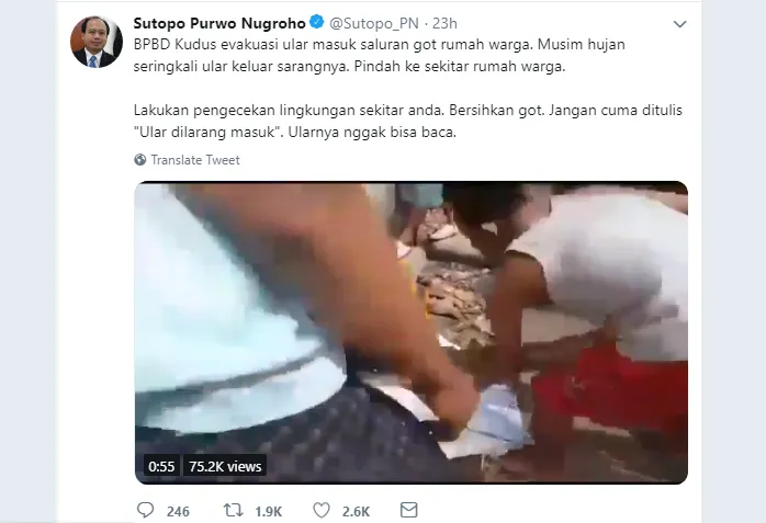 9 Petuah Kocak dan Bikin Baper ala Pak Sutopo. Yang Penting sih Tetap Informatif buat Semua Orang 18