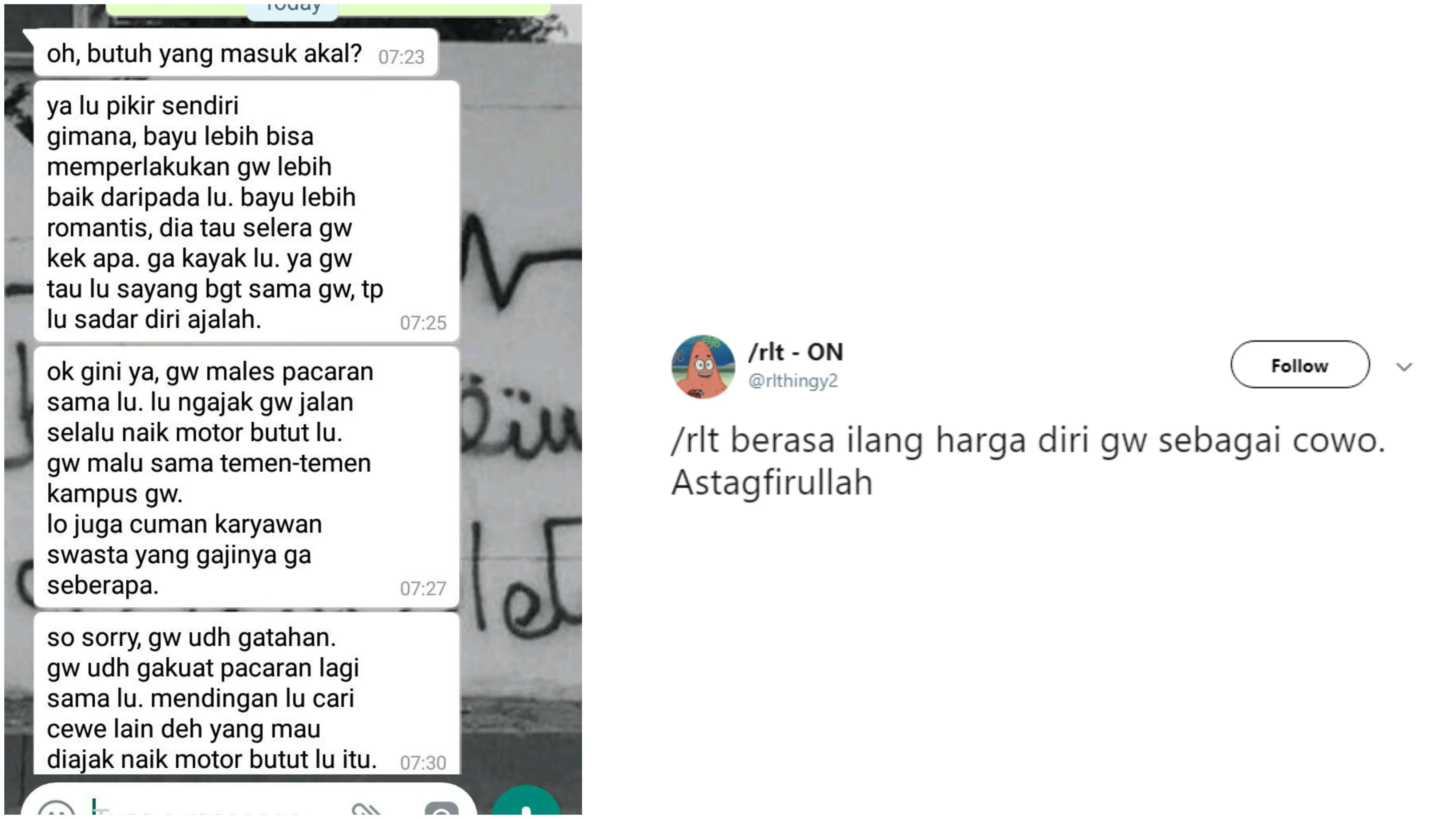 Beredar Chat Diputusin Cuma Karena Punya Motor Butut, Kata Warganet: Bersyukur Lepas dari Toksik! 5