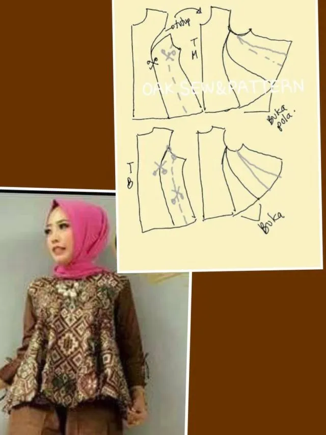11 Model Kebaya Modern Lengkap Terbaru dan Pola Jahitannya 20