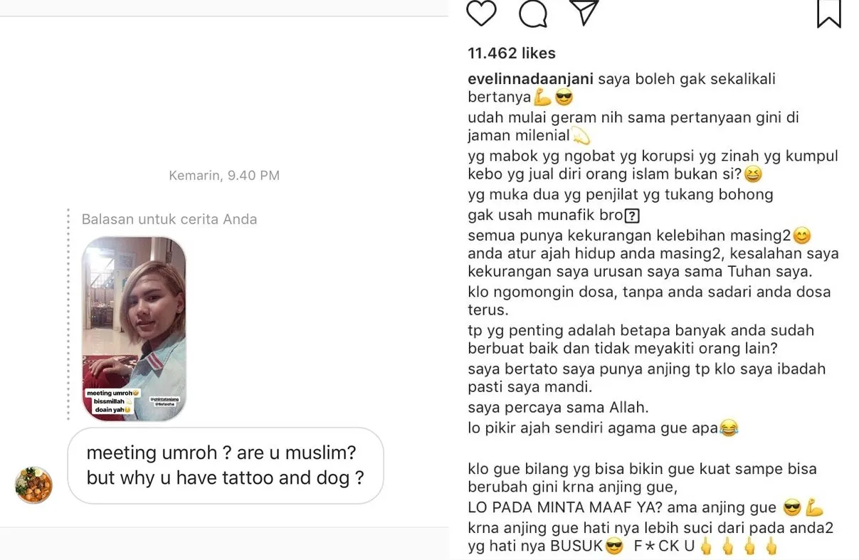 Gerah Sering Ditanya Agama Karena Pelihara Anjing dan Bertato, Ini Jawaban Tegas Evelin 3