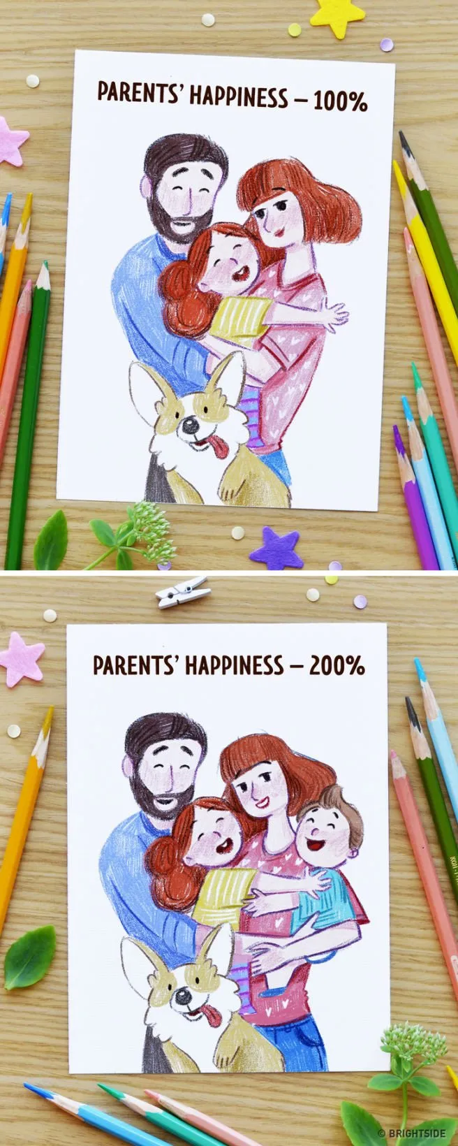 10 Ilustrasi Jujur nan Kocak Bedanya Anak Pertama dan Kedua. Sama-sama Bahagia, yang Beda Level Lebaynya 20