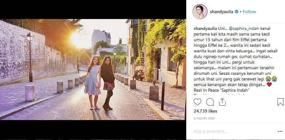 Saphira Indah Tutup Usia Saat Hamil, Shandy Aulia dan Chacha Frederica Kenang Sosoknya 4