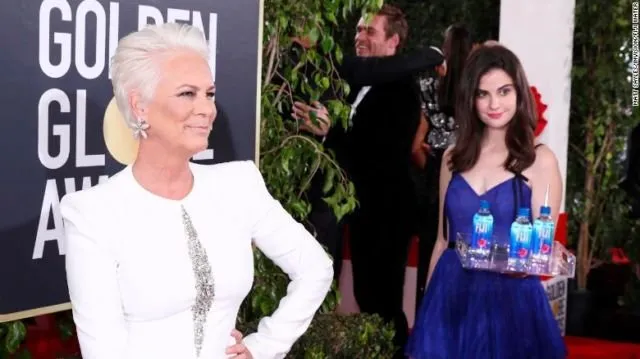 Kumpulan Photobomb dari Fiji Water Girl di Golden Globe Awards 2019. On Point Banget Tiap Posenya! 15