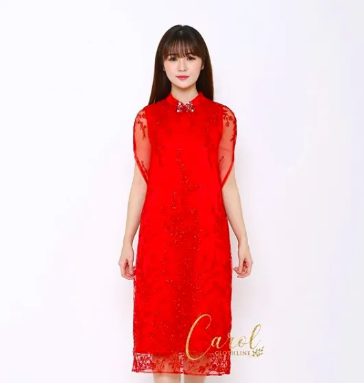 9 Inspirasi Busana Cheongsam Model Loose Dress yang Longgar. Aman Buat Perut yang Melebar! 14