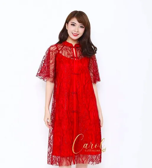 9 Inspirasi Busana Cheongsam Model Loose Dress yang Longgar. Aman Buat Perut yang Melebar! 15