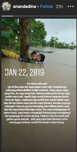 Nenek Terjebak Banjir Gowa yang Fotonya Viral, Dikabarkan Meninggal Dunia. Begini Keterangan Anaknya 7