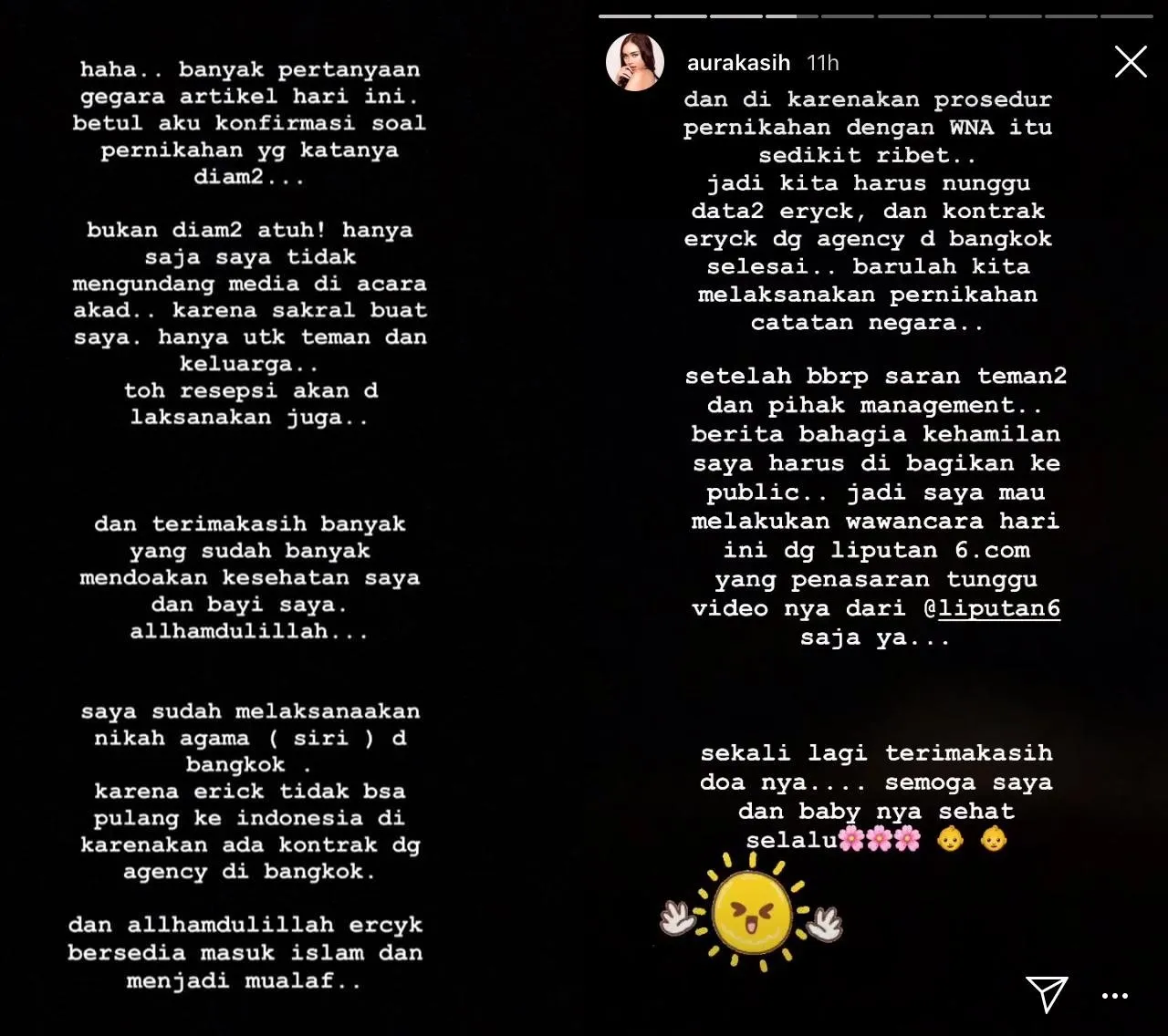 Dibilang Hamil Duluan, Aura Kasih Tegaskan Kalau Ia Menikah Sejak September. Jangan Judgemental, Ah! 5