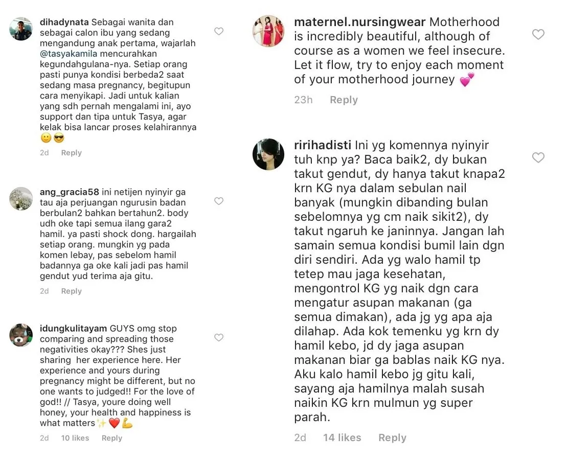 Ngeluh BB Naik 4 Kilo Selama Hamil, Tasya Kamila 'Disemprot' Warganet. Haduh! 6