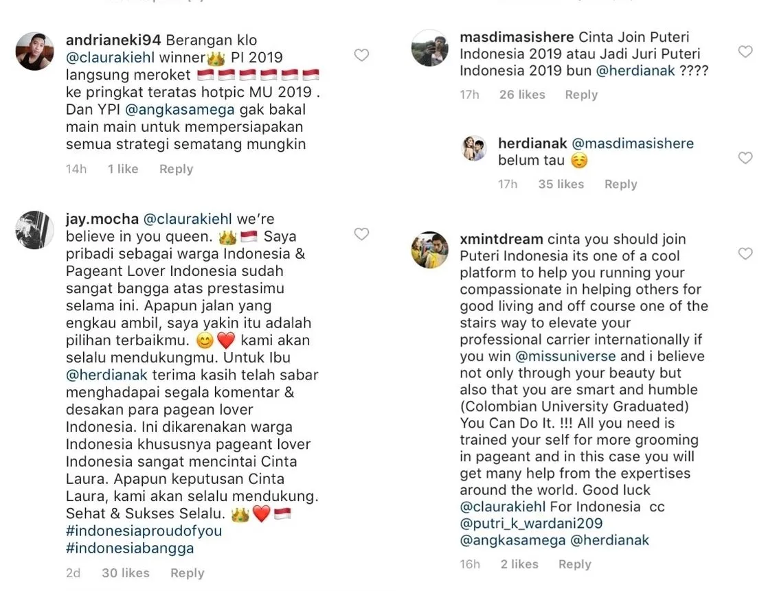 Cinta Laura Didesak Ikut Ajang Puteri Indonesia, Akun Pageant Lovers 'Serbu' Instagramnya dan Sang Ibu! 3