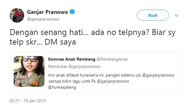 Pengen Ketemu Ganjar Pranowo, Bocah Difabel ini Bikin Lagu. Berkat Warganet, Suaranya pun Didengar 4