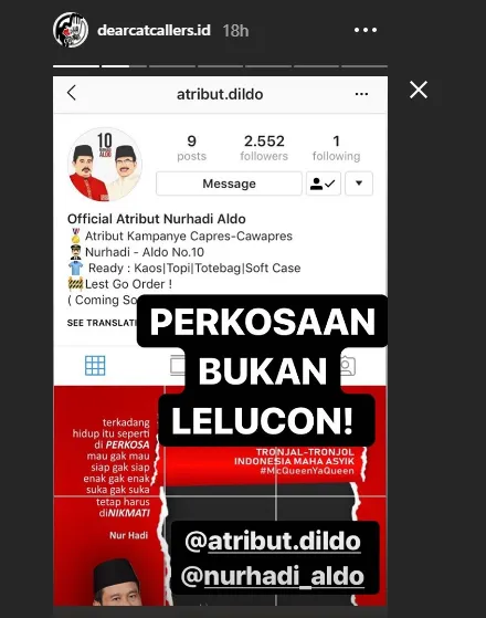 Belajar dari Lelucon di Akun Atribut Nurhadi Aldo. Pemerkosaan Memang Nggak Seharusnya Jadi Guyonan 6