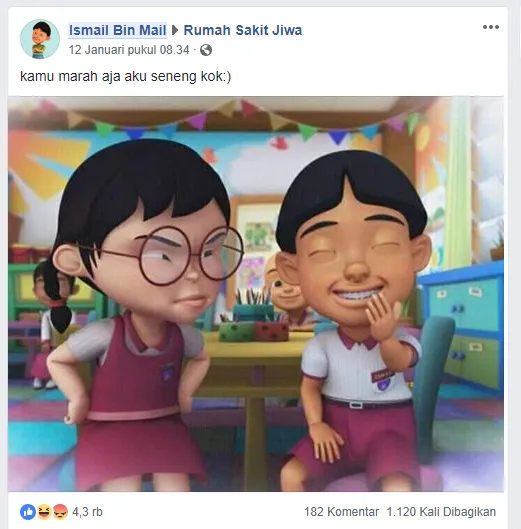 10 Kisah Cinta Menggemaskan dari Tokoh Kartun Upin-Ipin yang Terungkap di Facebook. Kok Konyol, Ya! :D 12