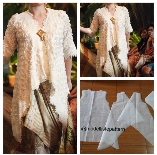 11 Model Kebaya Modern Lengkap Terbaru dan Pola Jahitannya 14