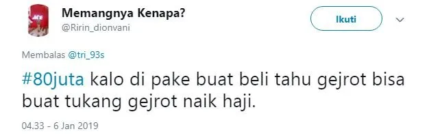 Warganet Twitter Berandai-andai Duit 80 Juta Bisa Buat Beli Apa. Pada Kreatif bin Kocak Idenya! 15