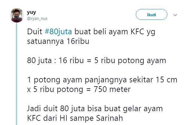 Warganet Twitter Berandai-andai Duit 80 Juta Bisa Buat Beli Apa. Pada Kreatif bin Kocak Idenya! 26