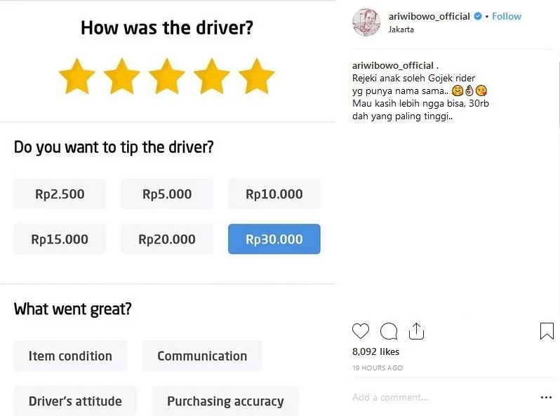 Pesan Makan Lewat Aplikasi Ojol, Ari Wibowo Ketemu Sosok Tak Terduga. Kocak! 5