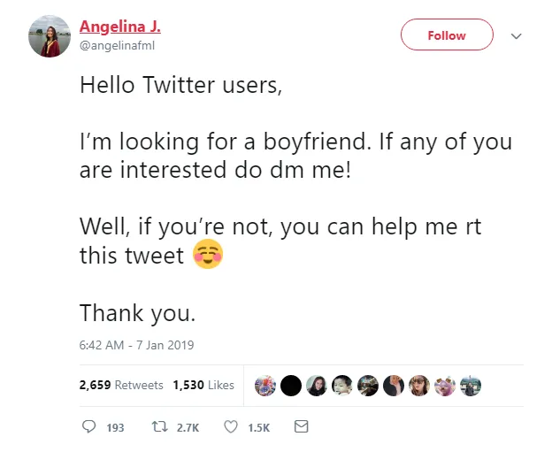 Cari Pasangan di Twitter, Akun Cewek ini Kebanjiran DM. Kini Triknya Ditiru Banyak Orang lo, Ampuh~ 4