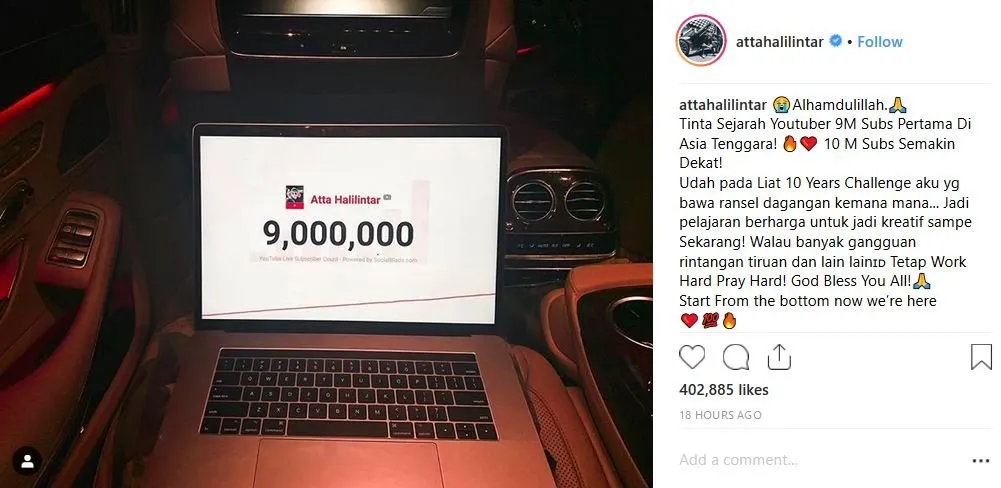 Capai Subscribers 9 Juta, Tinggal Selangkah Lagi Atta Halilintar Penuhi Nazarnya Bangun Masjid 4