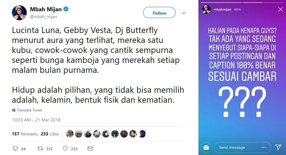 'Disindir' Hamil Palsu, DJ Katty Butterfly Dibela Warganet di IG Mbah Mijan. Ada-Ada Saja Memang ~ 6