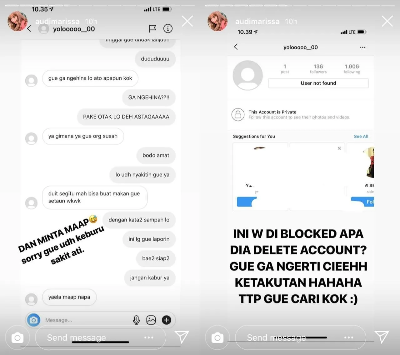Audi Marissa Kena Bully, Gini Isi Pesan Singkat yang Ia Unggah ke Instagram. Miris! 6