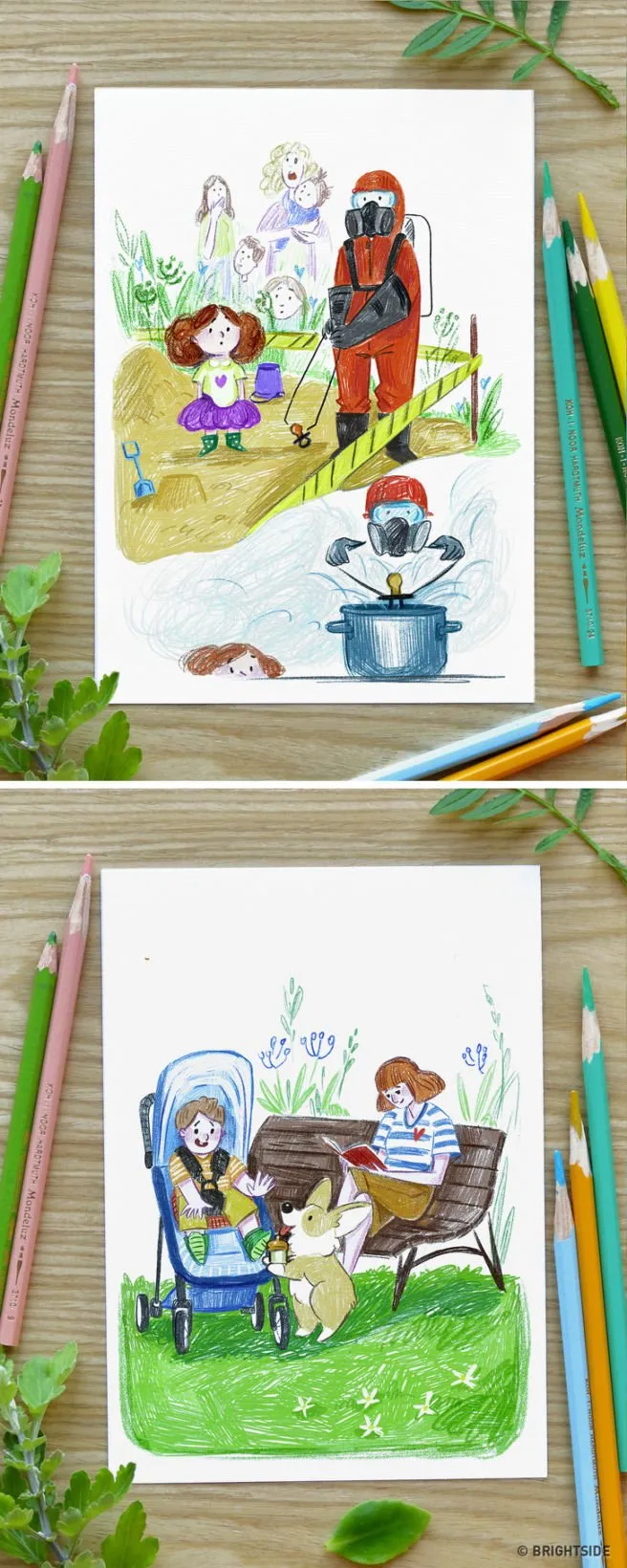 10 Ilustrasi Jujur nan Kocak Bedanya Anak Pertama dan Kedua. Sama-sama Bahagia, yang Beda Level Lebaynya 16
