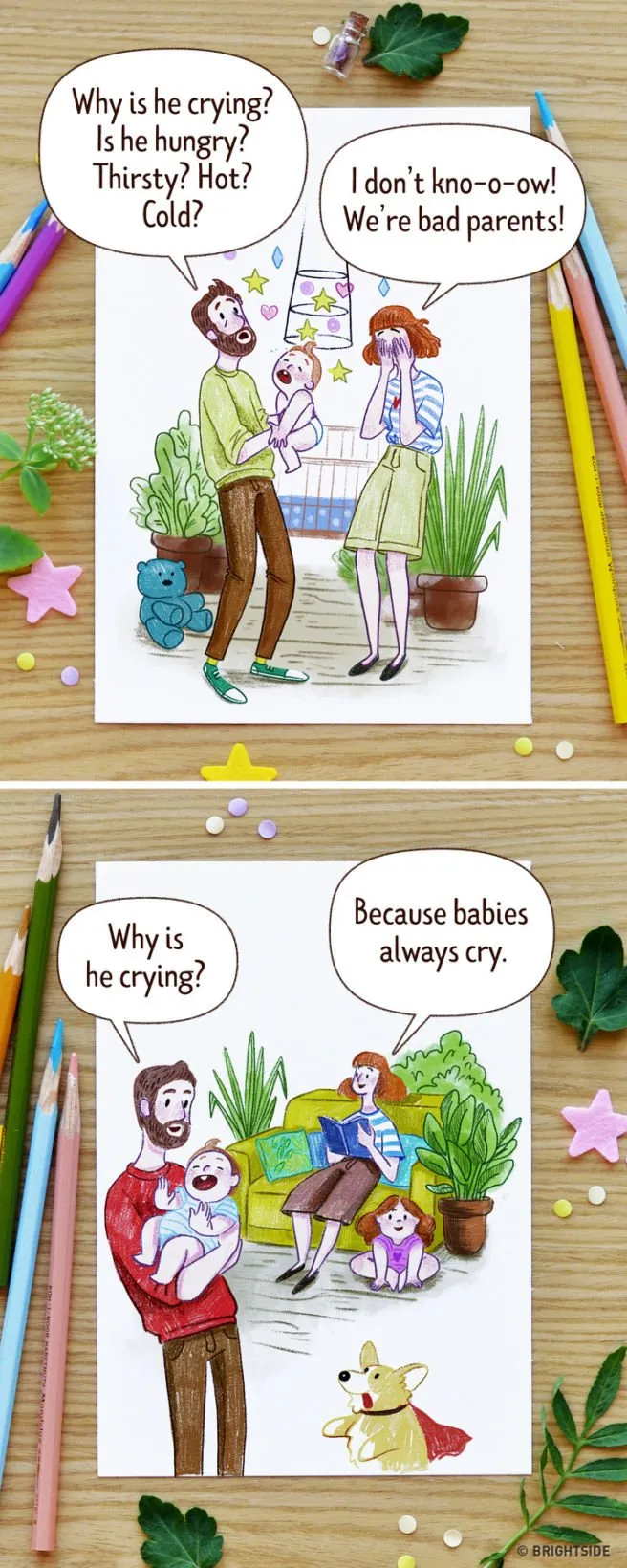 10 Ilustrasi Jujur nan Kocak Bedanya Anak Pertama dan Kedua. Sama-sama Bahagia, yang Beda Level Lebaynya 13