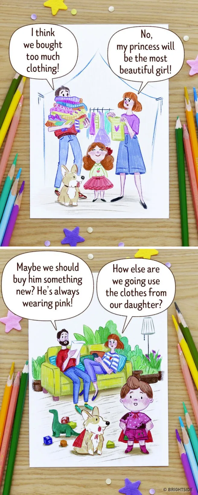 10 Ilustrasi Jujur nan Kocak Bedanya Anak Pertama dan Kedua. Sama-sama Bahagia, yang Beda Level Lebaynya 15