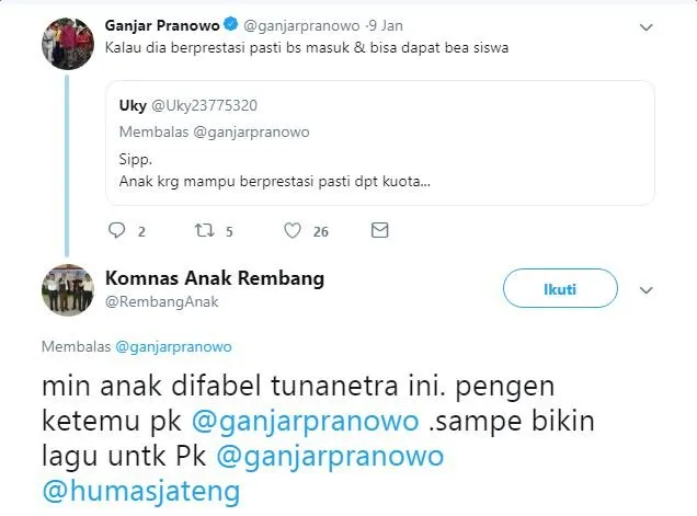 Pengen Ketemu Ganjar Pranowo, Bocah Difabel ini Bikin Lagu. Berkat Warganet, Suaranya pun Didengar 3