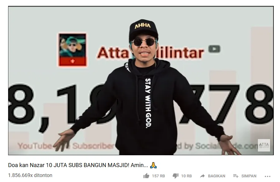 Capai Subscribers 9 Juta, Tinggal Selangkah Lagi Atta Halilintar Penuhi Nazarnya Bangun Masjid 6