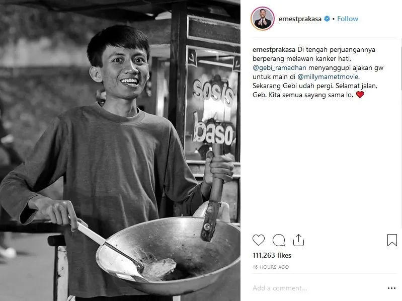 Komika Gebi Ramadhan Tutup Usia; Kanker Hati Tak Membuatnya Stop Berkarya 3