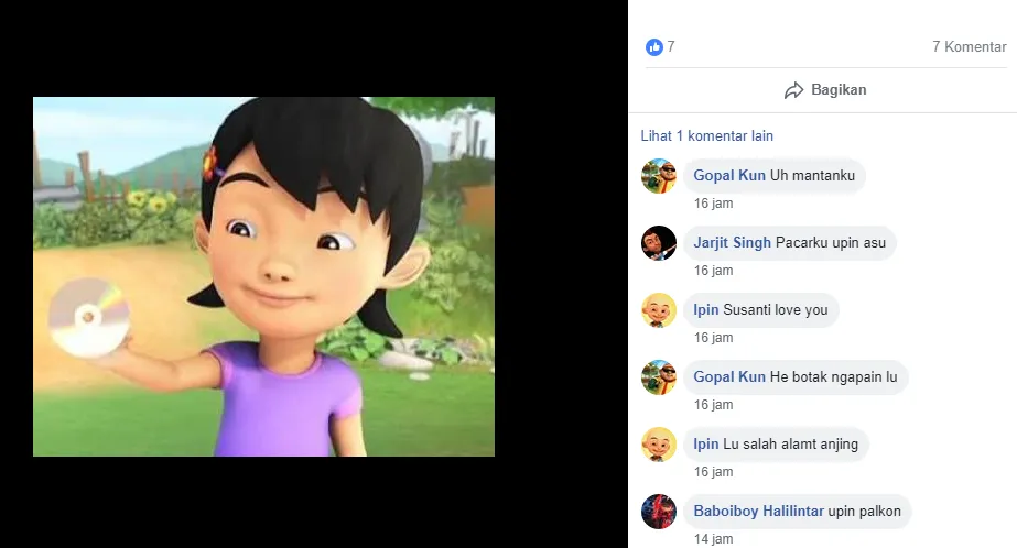 10 Kisah Cinta Menggemaskan dari Tokoh Kartun Upin-Ipin yang Terungkap di Facebook. Kok Konyol, Ya! :D 19