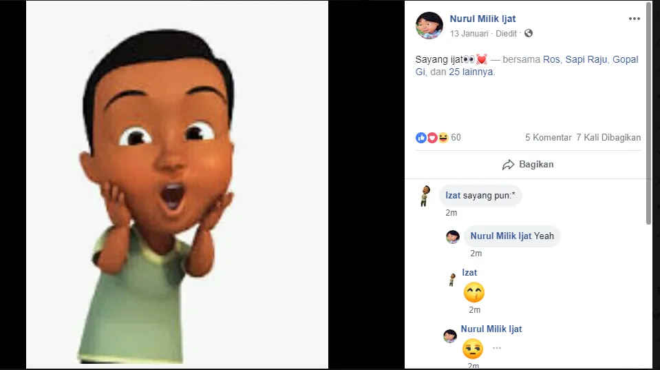 10 Kisah Cinta Menggemaskan dari Tokoh Kartun Upin-Ipin yang Terungkap di Facebook. Kok Konyol, Ya! :D 18