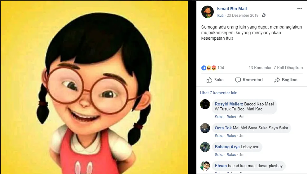 10 Kisah Cinta Menggemaskan dari Tokoh Kartun Upin-Ipin yang Terungkap di Facebook. Kok Konyol, Ya! :D 15