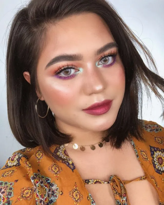 10+ Inspirasi Make-up Kilau 'Pelangi' ala Sarah Ayu. Warna-warni Meriahnya Bikin Silau! 20