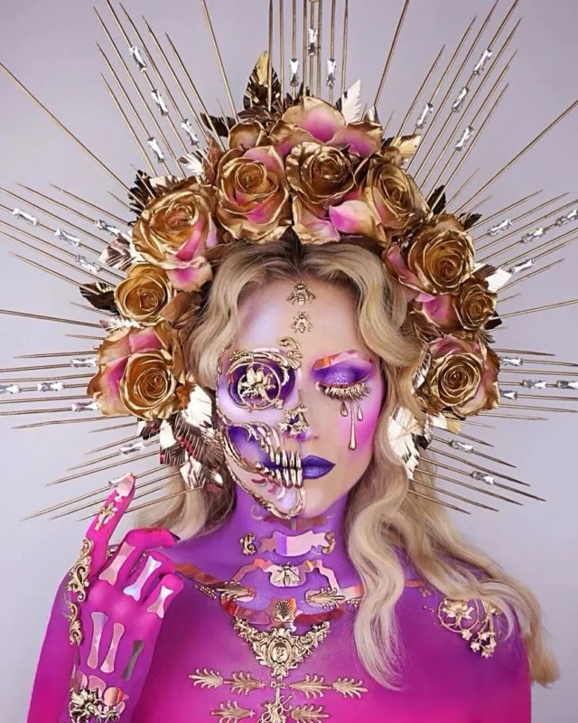 Menjuluki Diri 'The Skulltress', Cewek Ini Viral karena 11+ Potret Kreasi Face Painting Tengkoraknya yang Fantastis 20