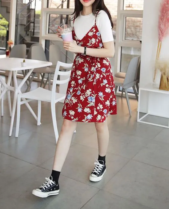 9 Ide Padu Padan Dress dan Kaus Ala Eonni Korea. Pas Buat Nongkrong Cantik Kayak di K-Drama 15