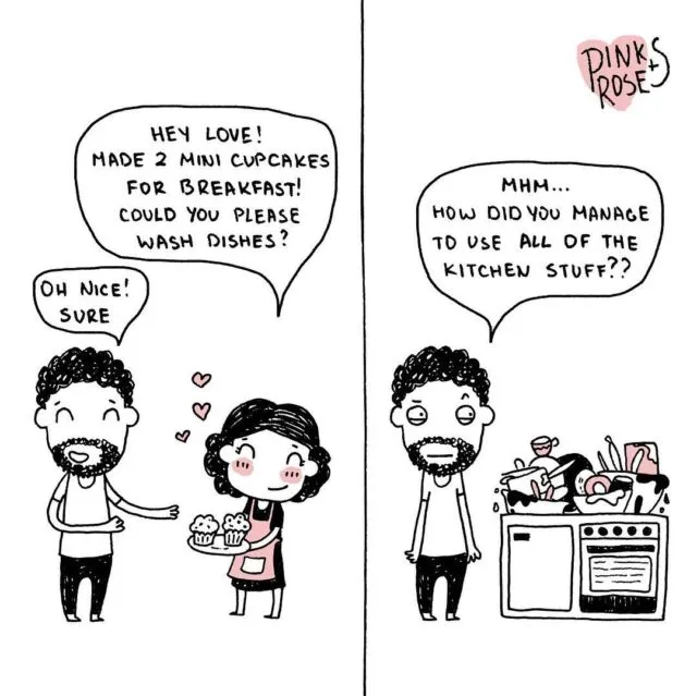 8 Ilustrasi Kocak Tingkah Para Istri yang Seringnya Merasa 'Normal' Padahal Bikin Suami Geregetan. Sering Begini? 9