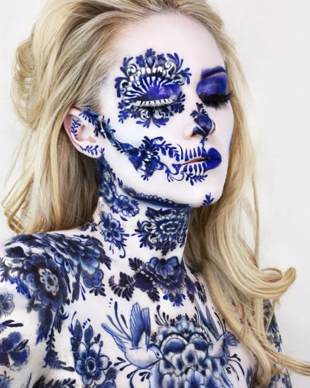 Menjuluki Diri 'The Skulltress', Cewek Ini Viral karena 11+ Potret Kreasi Face Painting Tengkoraknya yang Fantastis 15