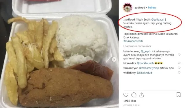 KZL Karena Beli Makan Tapi Nggak Enak? Curhatin Aja ke @_sadfood, Biar Lega dan Berasa