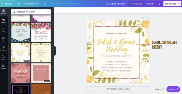 Cara Mudah Desain Undangan Pernikahan Pakai Aplikasi Canva. Gratis dan Pasti Kamu pun Bisa! 18