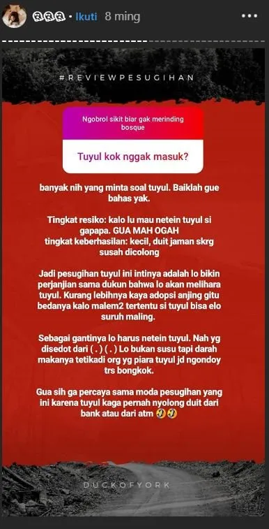 Menebak-nebak Risiko Pesugihan Menurut @junoaggy. Horror Sih, Tapi Jadi Pengen Ketawa Sendiri 16