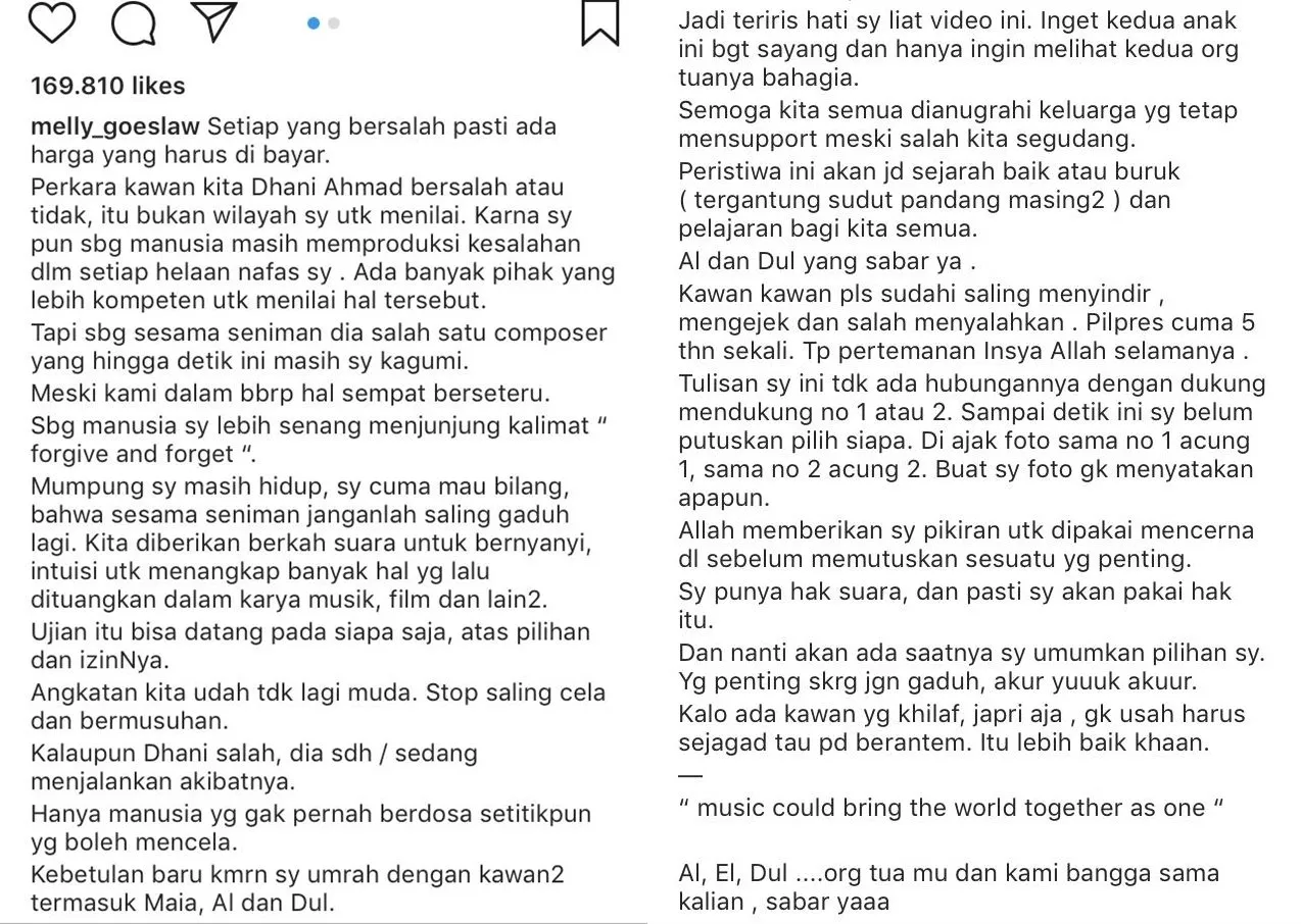 Bikin Caption Soal Al dan Dul yang Menangis di Konser Reuni Dewa 19, Melly Goeslaw Banjir Apresiasi 3
