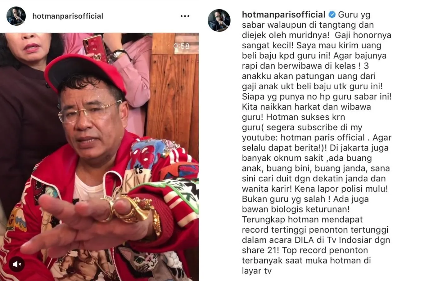 Hotman Paris Ngasih Surprise Buat Oknum Guru yang 'Didzalimi' Muridnya Kemarin. Sungguh Mulia, Ya! 3