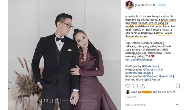 Dibilang Telat Nikah, Yuanita Christiani Bikin Tulisan Soal Perjalanan Cintanya. Ngena Banget! 5