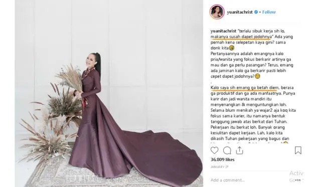 Dibilang Telat Nikah, Yuanita Christiani Bikin Tulisan Soal Perjalanan Cintanya. Ngena Banget! 6