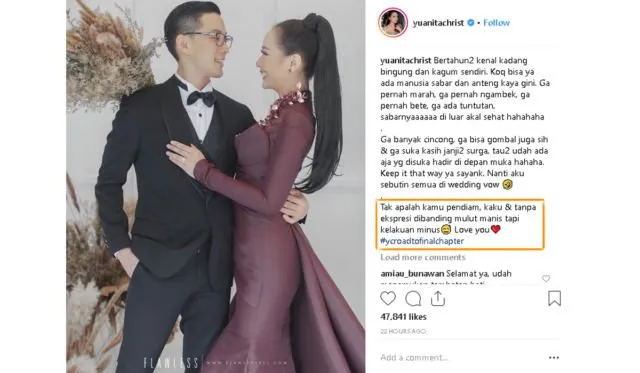 Dibilang Telat Nikah, Yuanita Christiani Bikin Tulisan Soal Perjalanan Cintanya. Ngena Banget! 8