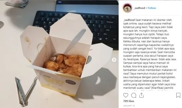 KZL Karena Beli Makan Tapi Nggak Enak? Curhatin Aja ke @_sadfood, Biar Lega dan Berasa