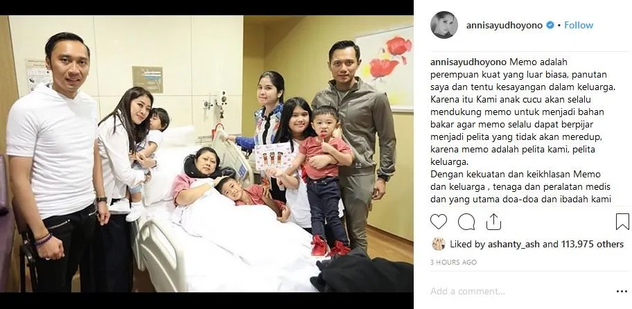 Ibu Ani Yudhoyono Divonis Kanker Darah, Seluruh Anggota Keluarga Mohonkan Doa Terbaik. Cepat Sehat, Bu! 5